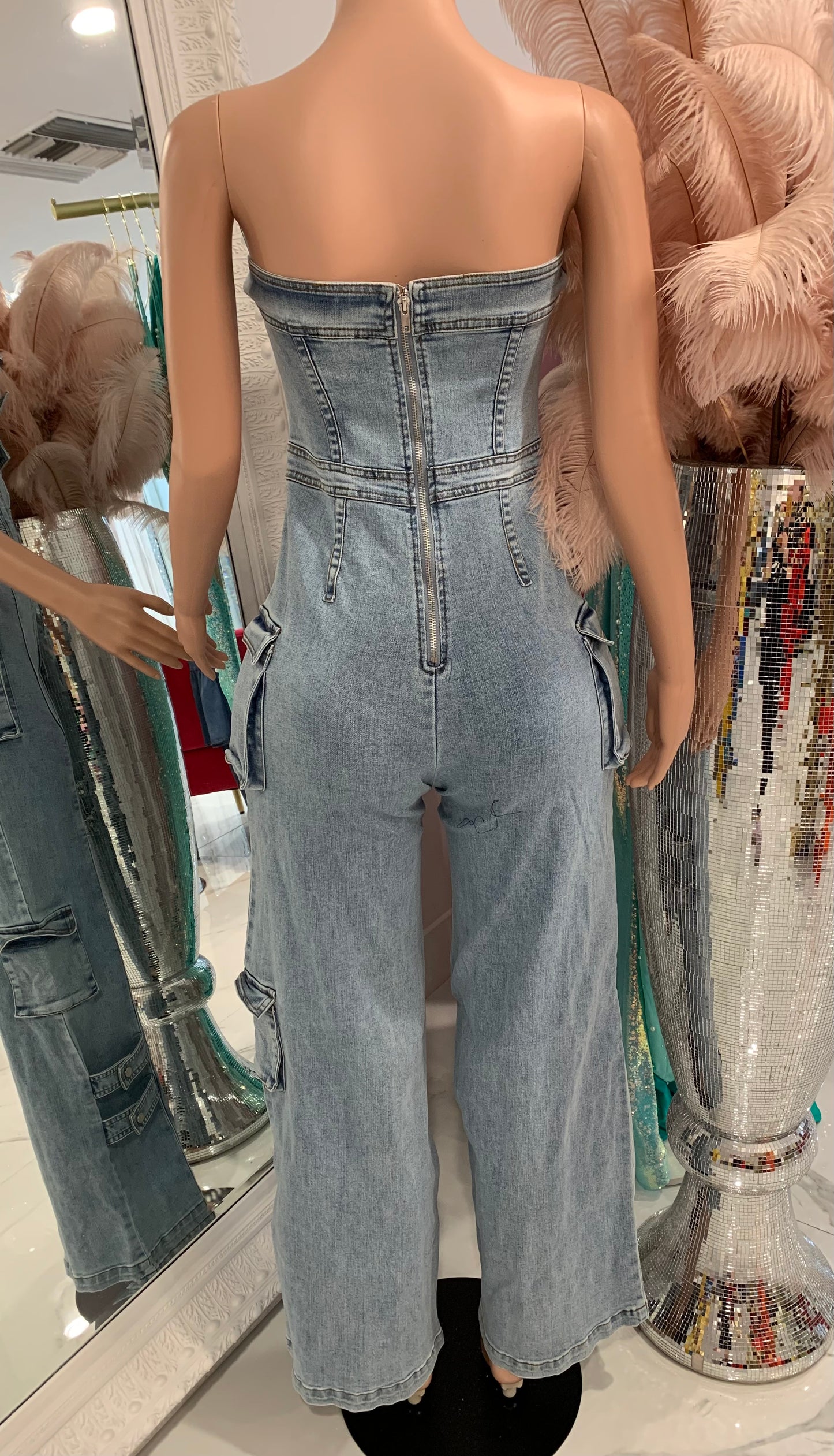 Cargo Jumpsuit Light Denim