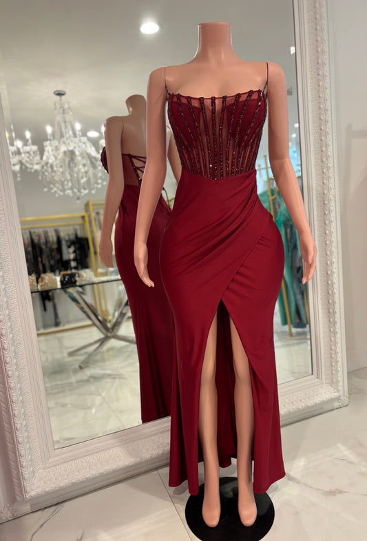 What a Sight To Good For You Maxi Dress Rojo Vino