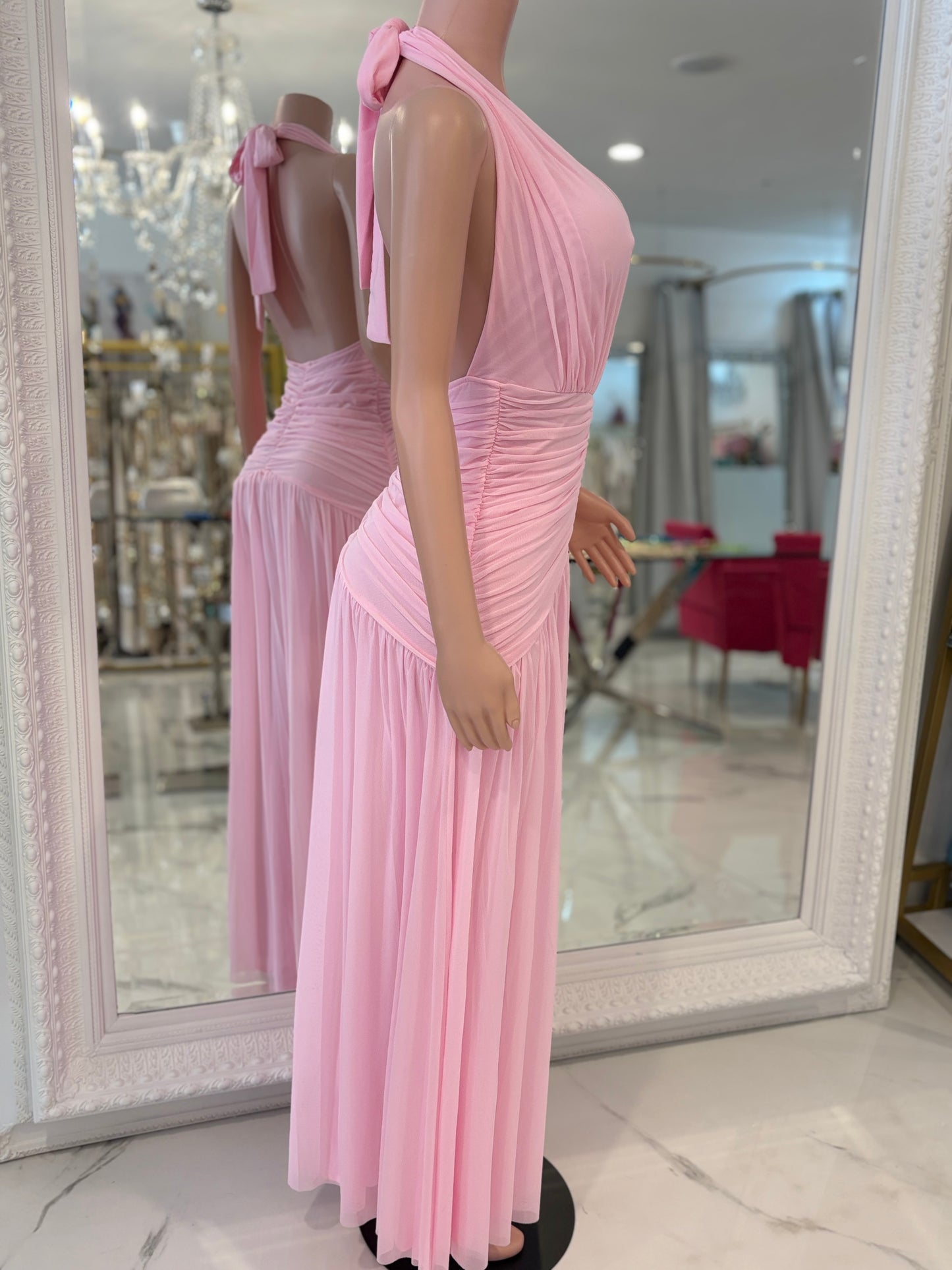 Magi Mesh Ruched Maxi Dress