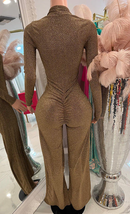 Sexy Vibes Jumpsuit Gold