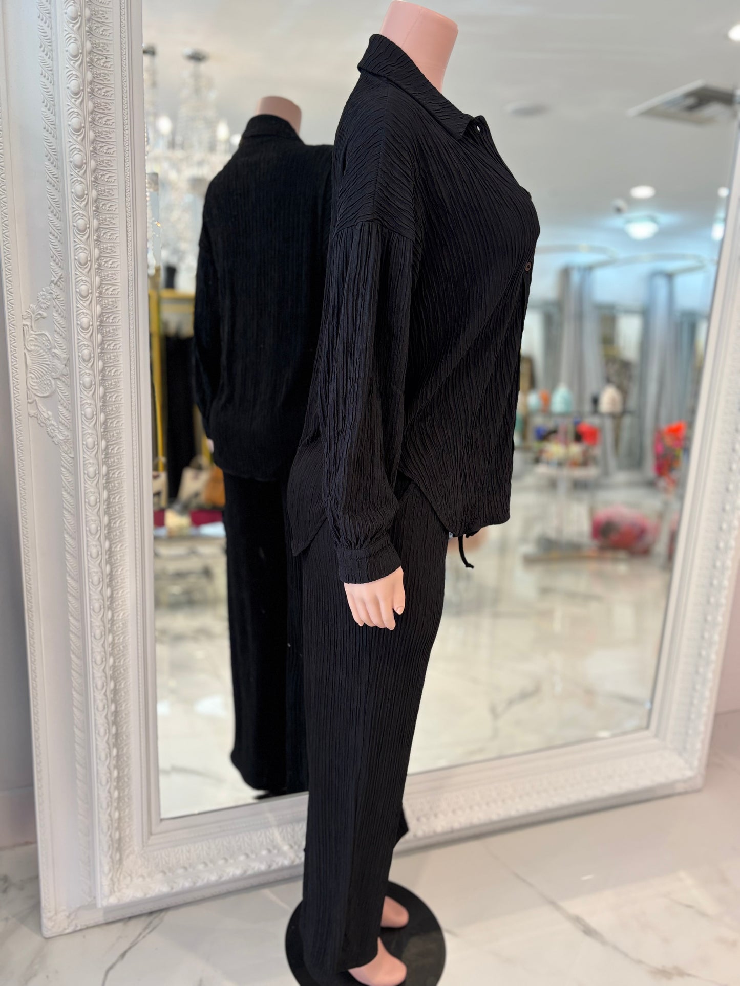 Rustic Reverie Pant Set Dark Black