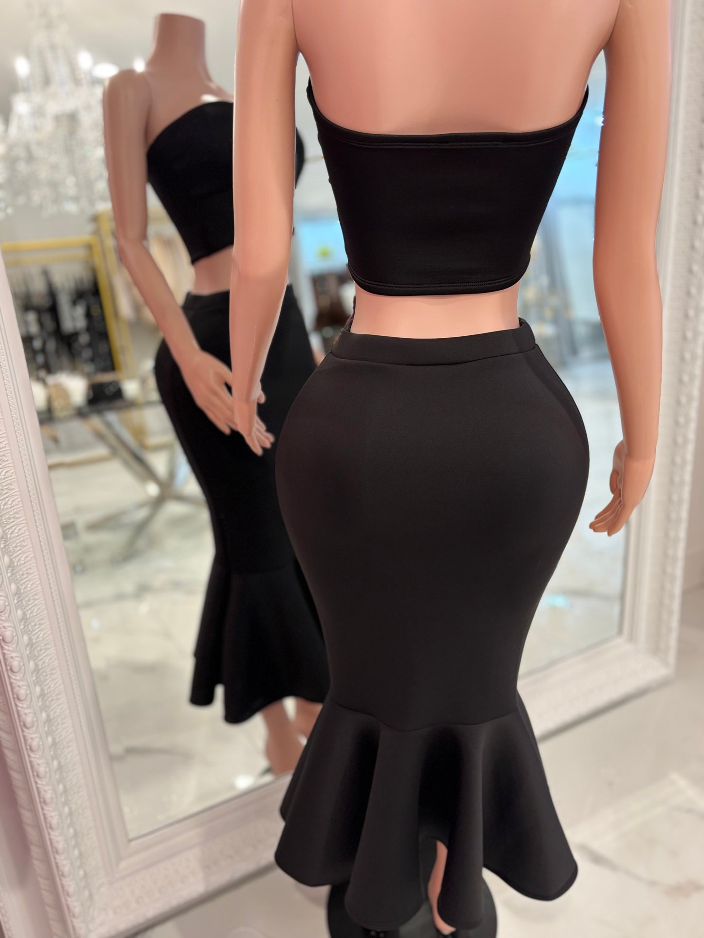 Be a Little Daring Skirt Set Black