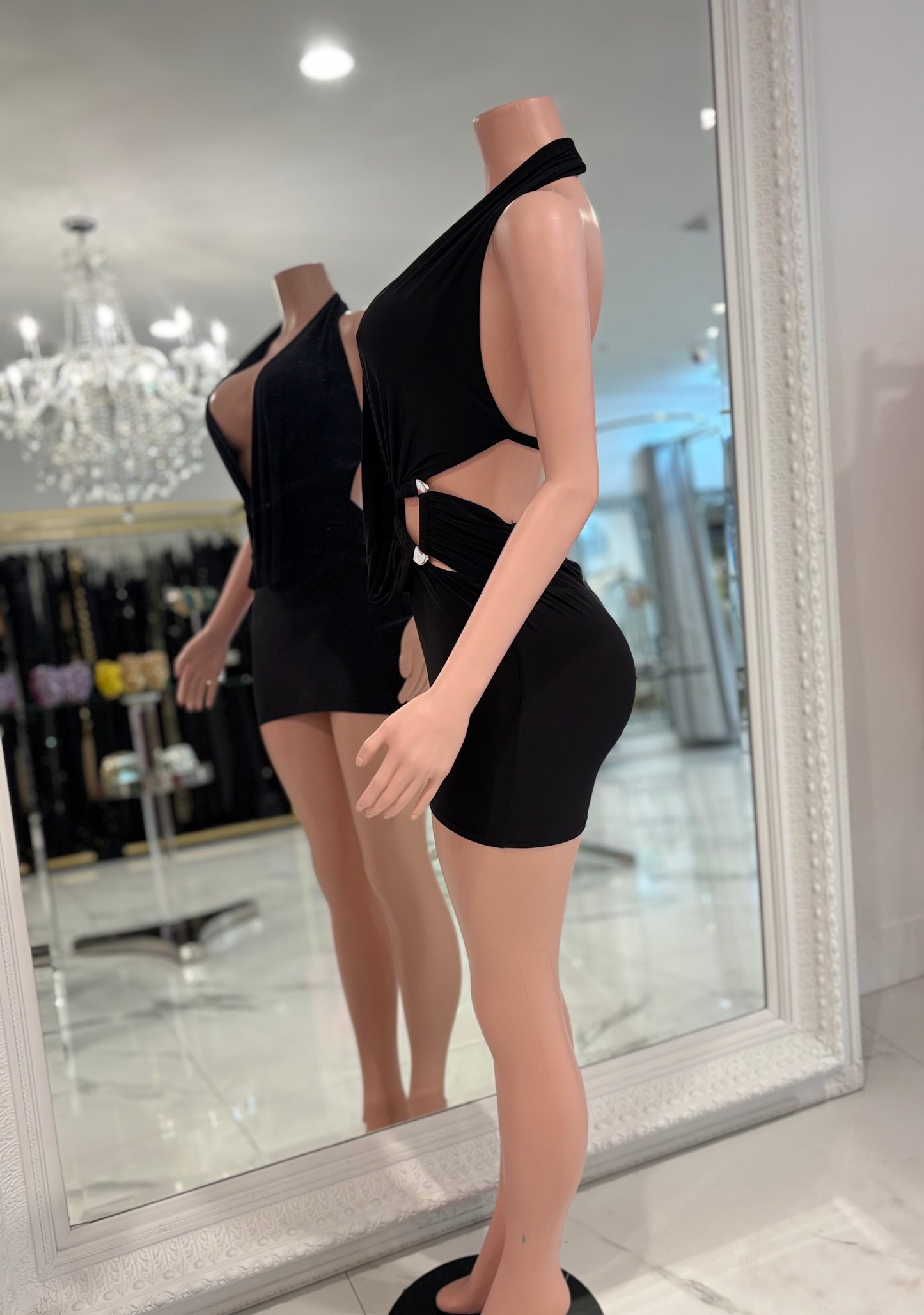 Eat Your Heart Baby Mini Dress Black