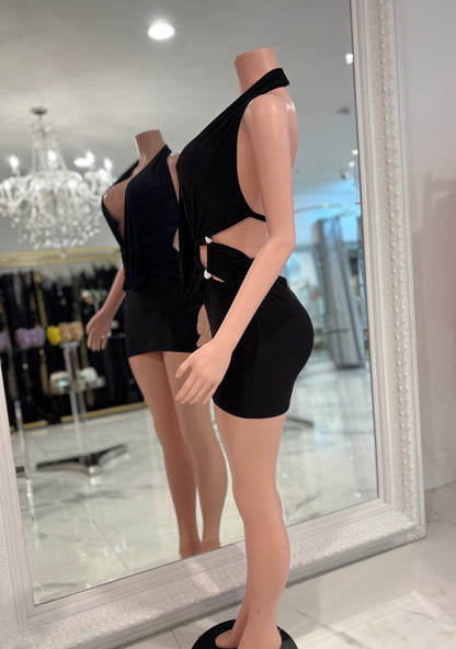 Eat Your Heart Baby Mini Dress Black