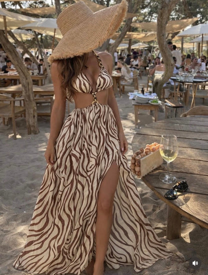 The Walk on the Beach Maxi Dress Brown
