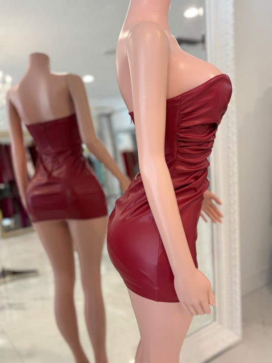 Let Me Serve Mini Dress Red