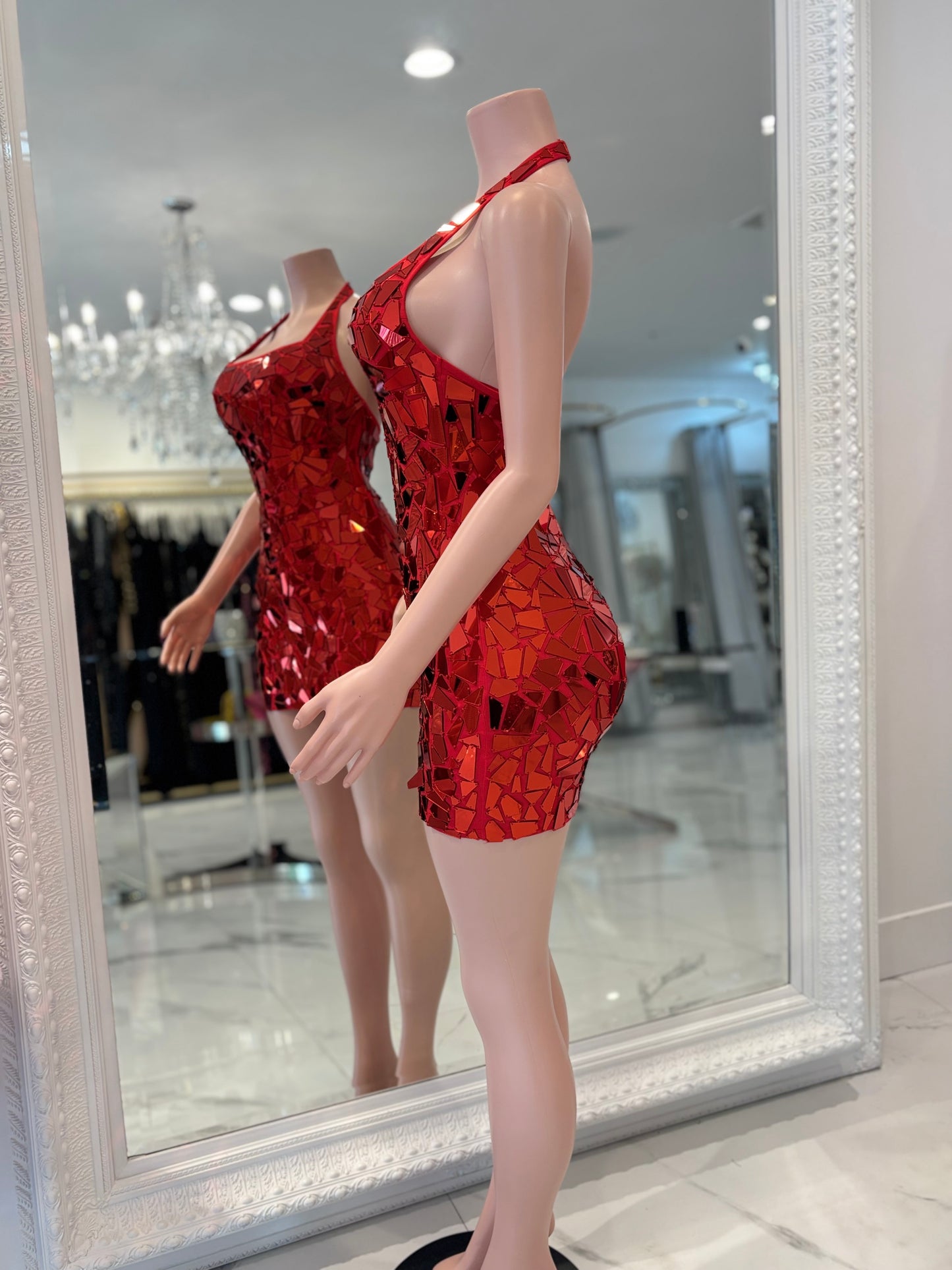 Put Me Back Together Mini Dress Red