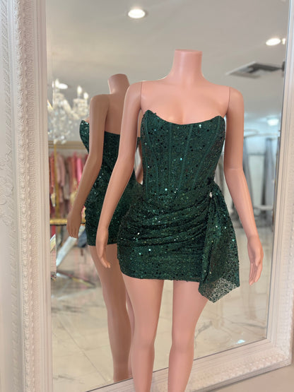 Seduction Sequin Mini Dress Green