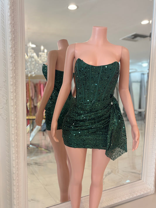Seduction Sequin Mini Dress Green