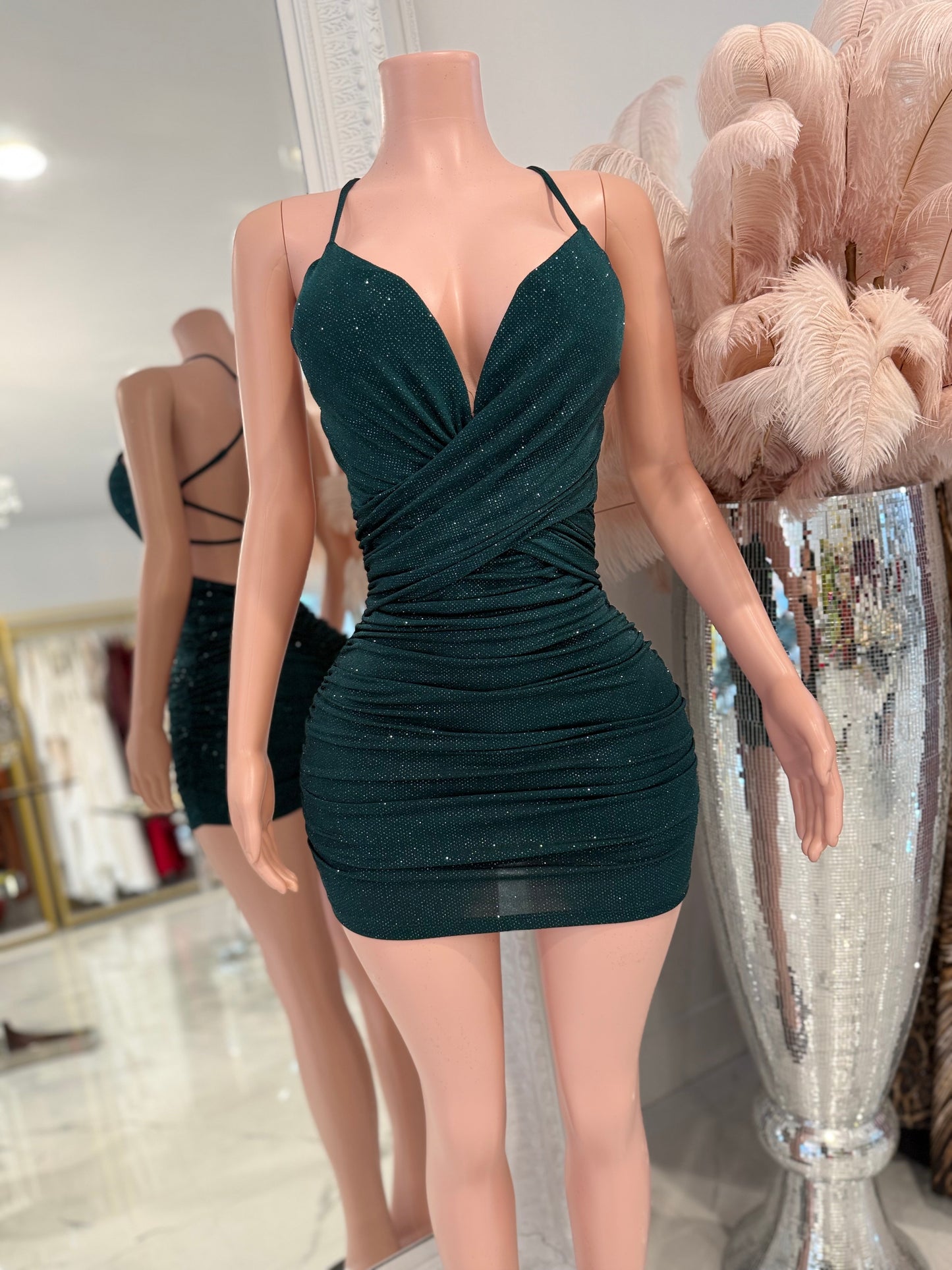 Come to Me Darling Mini Dress Green