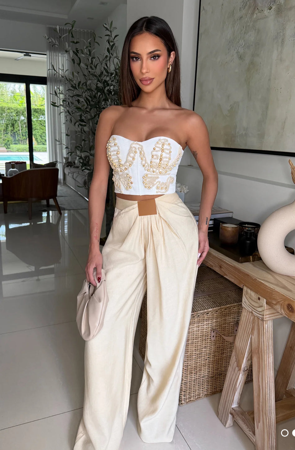 Elegant Pant Set White