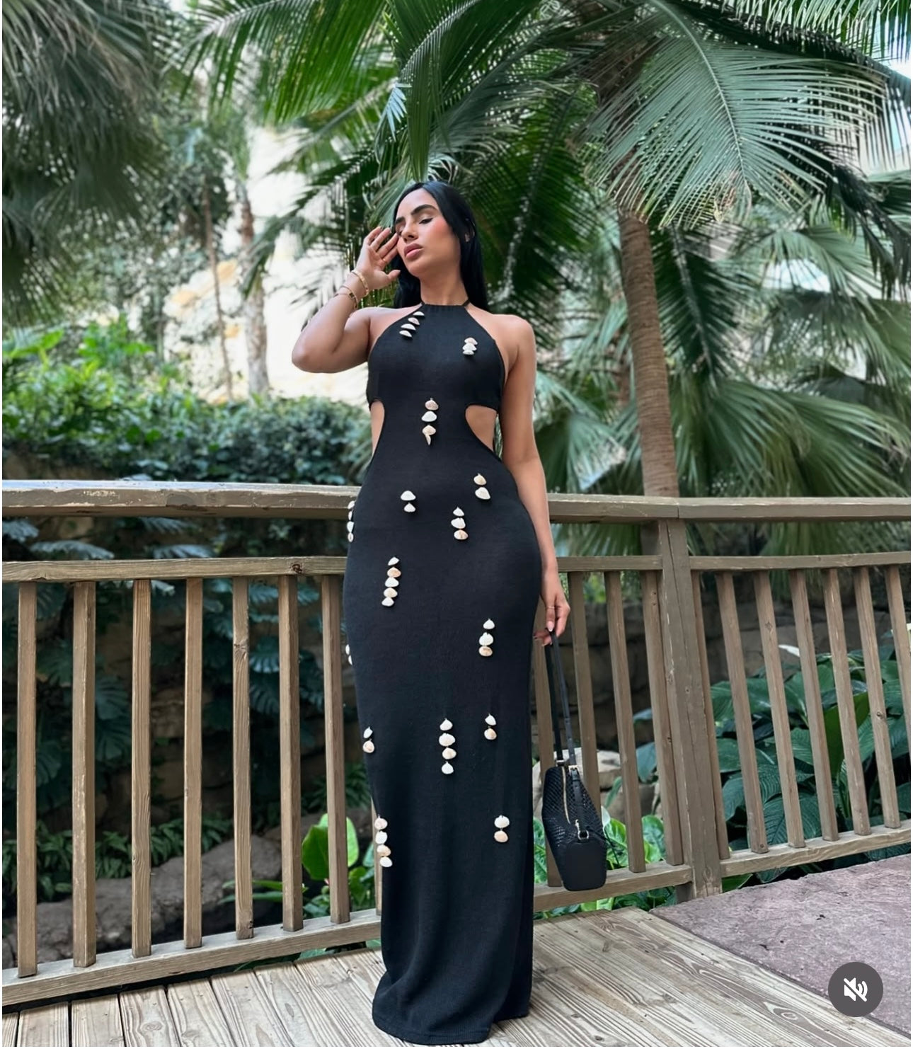 Addict Knit Maxi Dress Black