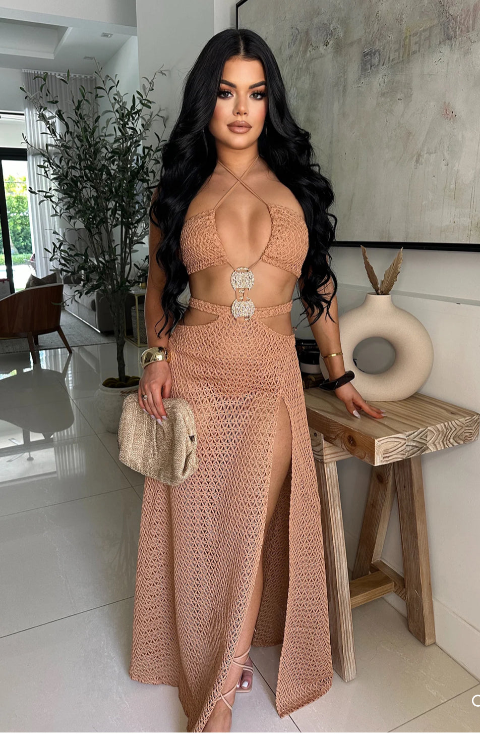 Siren’s Whisper Shell Maxi Dress