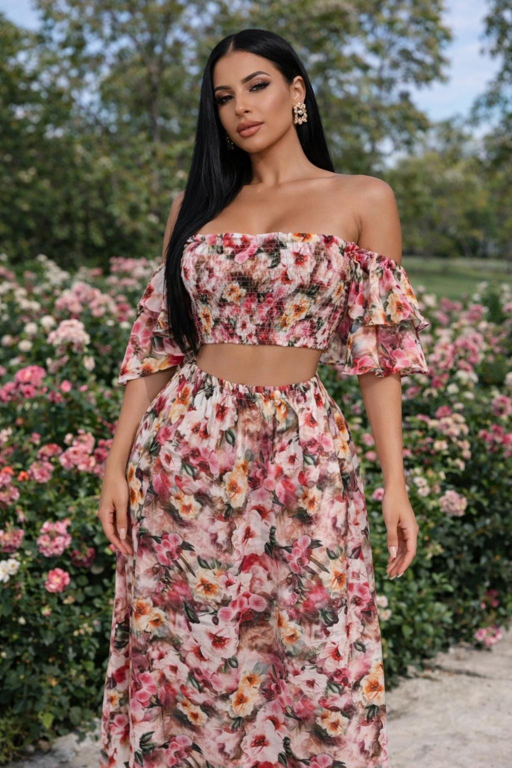 Floral Skirt Set F
