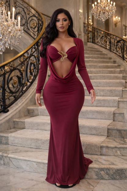 Carrolina Maxi Dress Rojo Vino