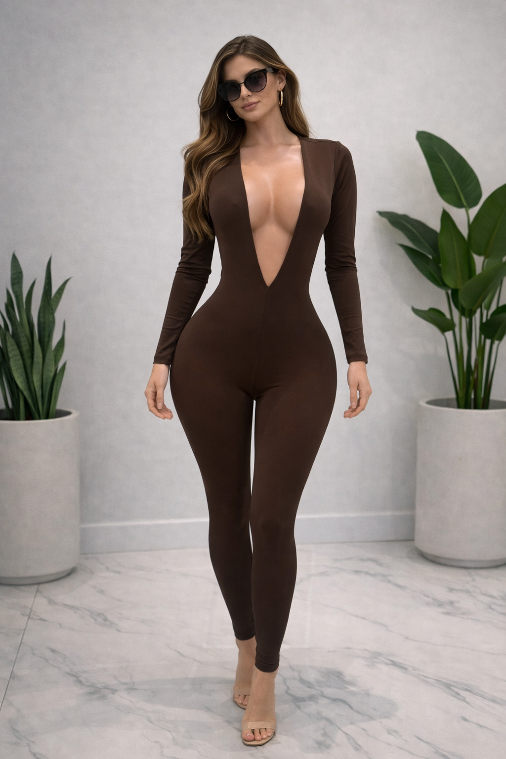 5 Seconds To The Future Jumpsuit Brown