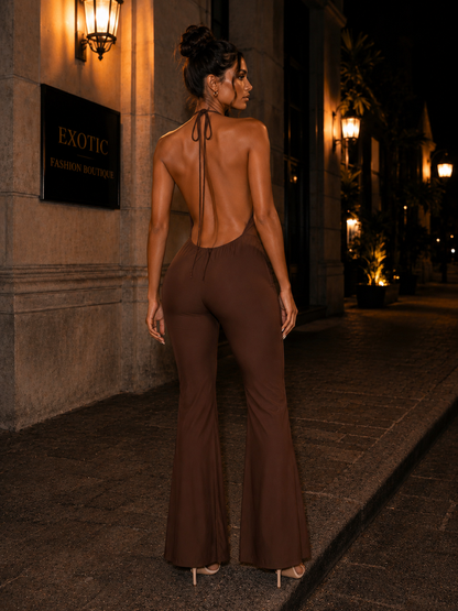 DressAll Around Me Jumpsuit Brown