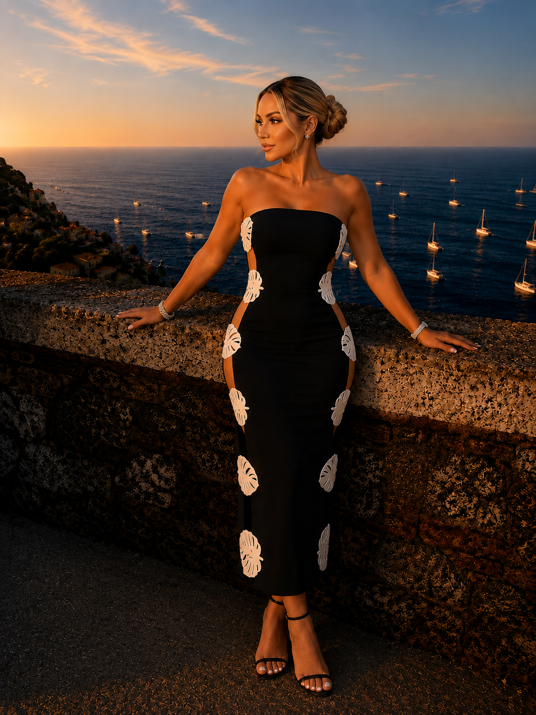 Wrapped in Summer Love Midi Dress Black