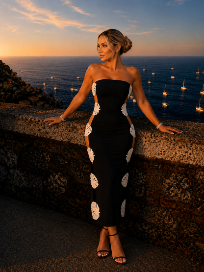 Wrapped in Summer Love Midi Dress Black
