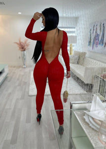 Light Night Party Jumpsuit Red