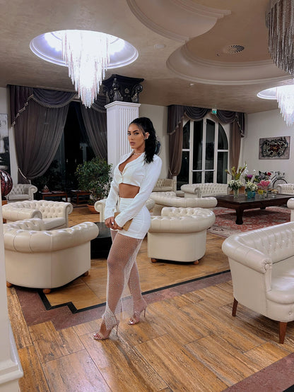 Glamour Pants Set White