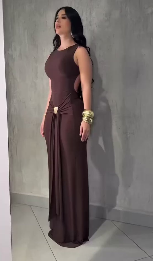 I´ll be the Very Best Maxi Dress Brown