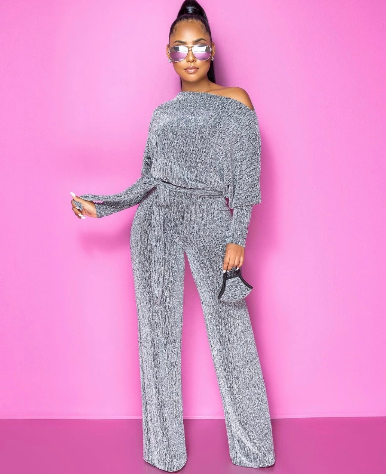 Feel Something Silver Jumpsuit