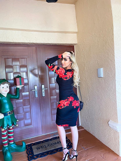 Floral Midi Dress - Exotic Fashion Boutique