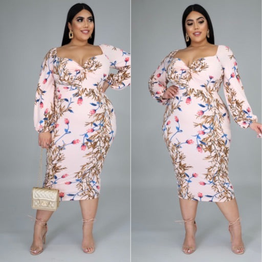 Sizes Pluss Andrea Midi Dress - Exotic Fashion Boutique Inc.