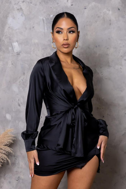 Let’s Get Fancy Mini Dress Black