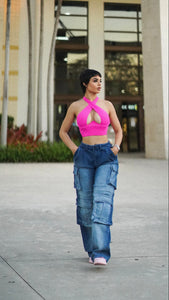 Showing More Ribbed Crop Top Pink