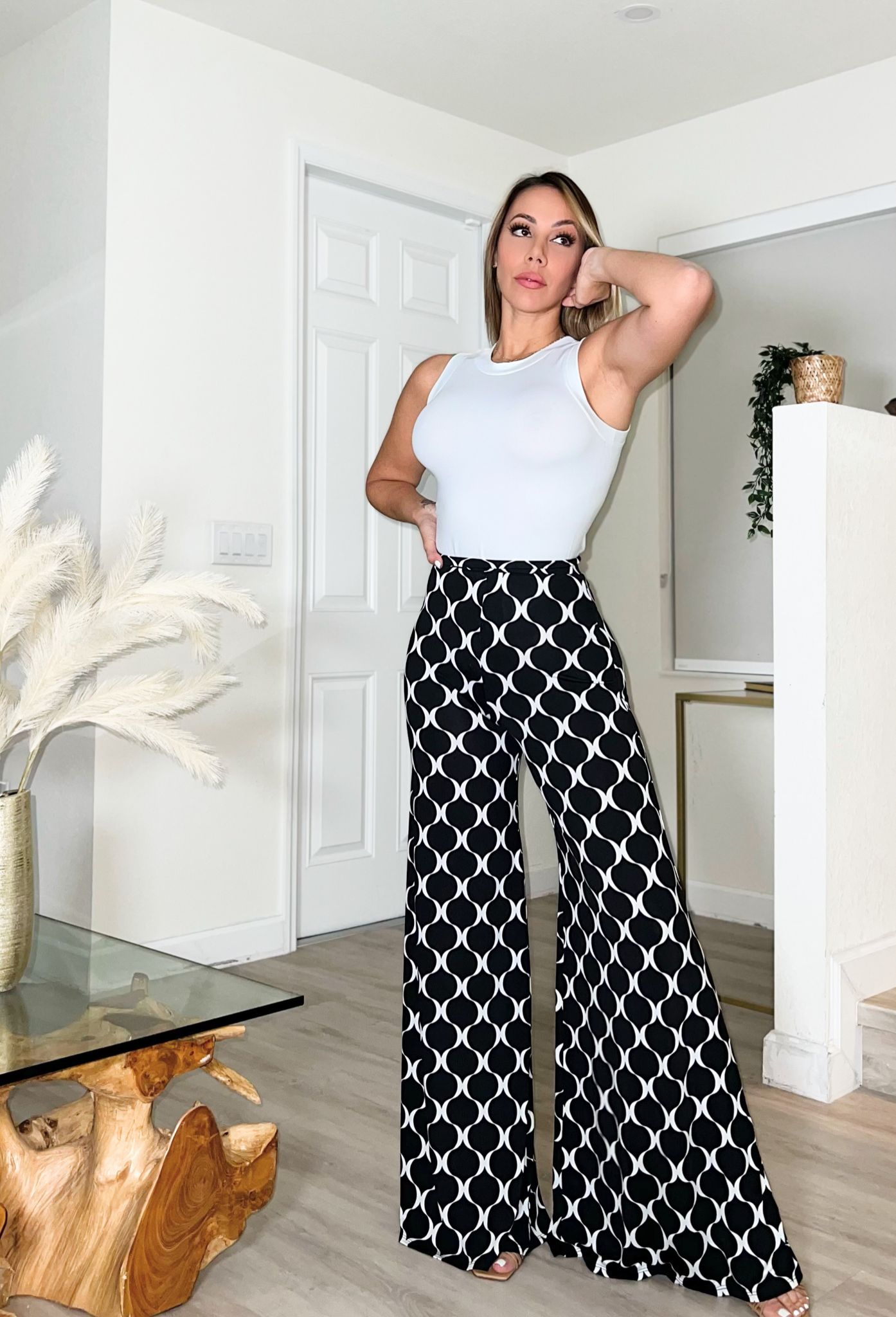 Black and white Pants