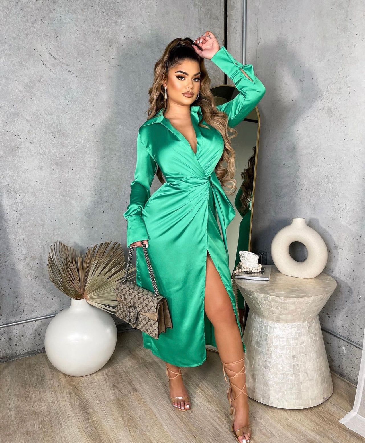 Looking Cute Maxi Dress Green