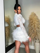 Get Low Feathery Skirt Set White